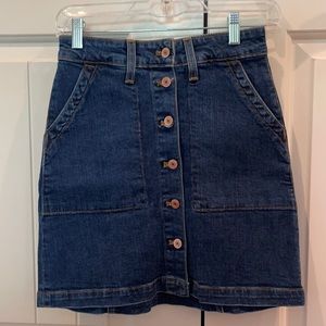 Blue Jean mini skirt J. crew button down!
